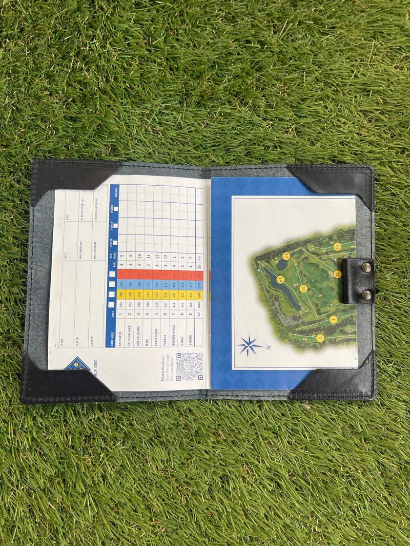 Handmade leather scorecard holder - club model. 
