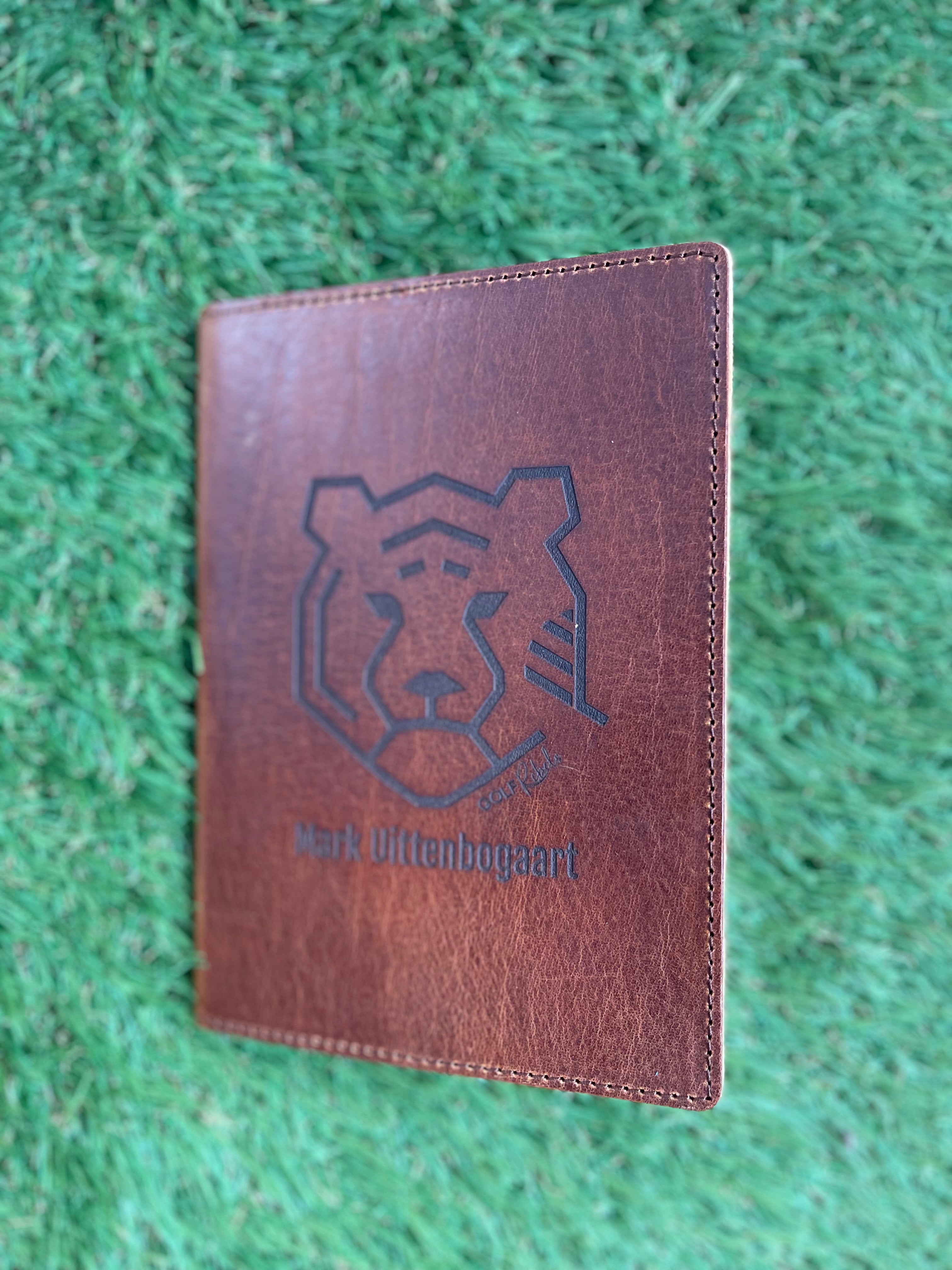Handmade leather scorecard holder - club model. 
