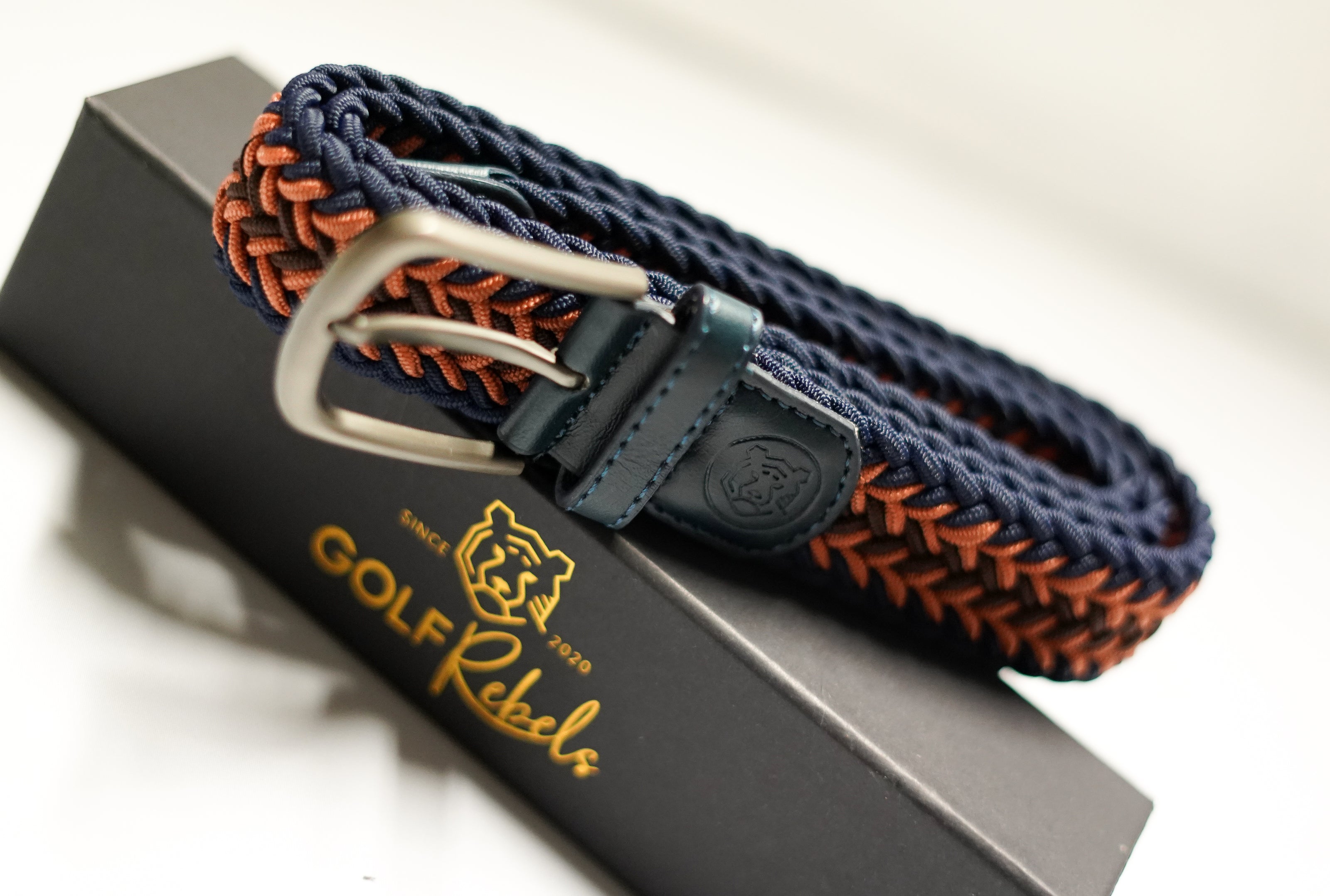 Golf Stretch Riem - Navy-Oranje bruin