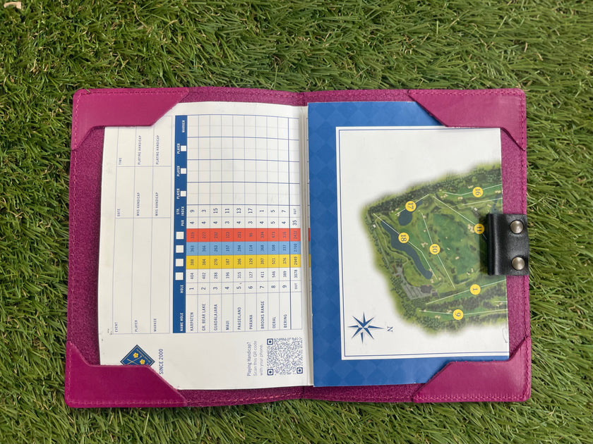 Handmade leather scorecard holder - club model. 