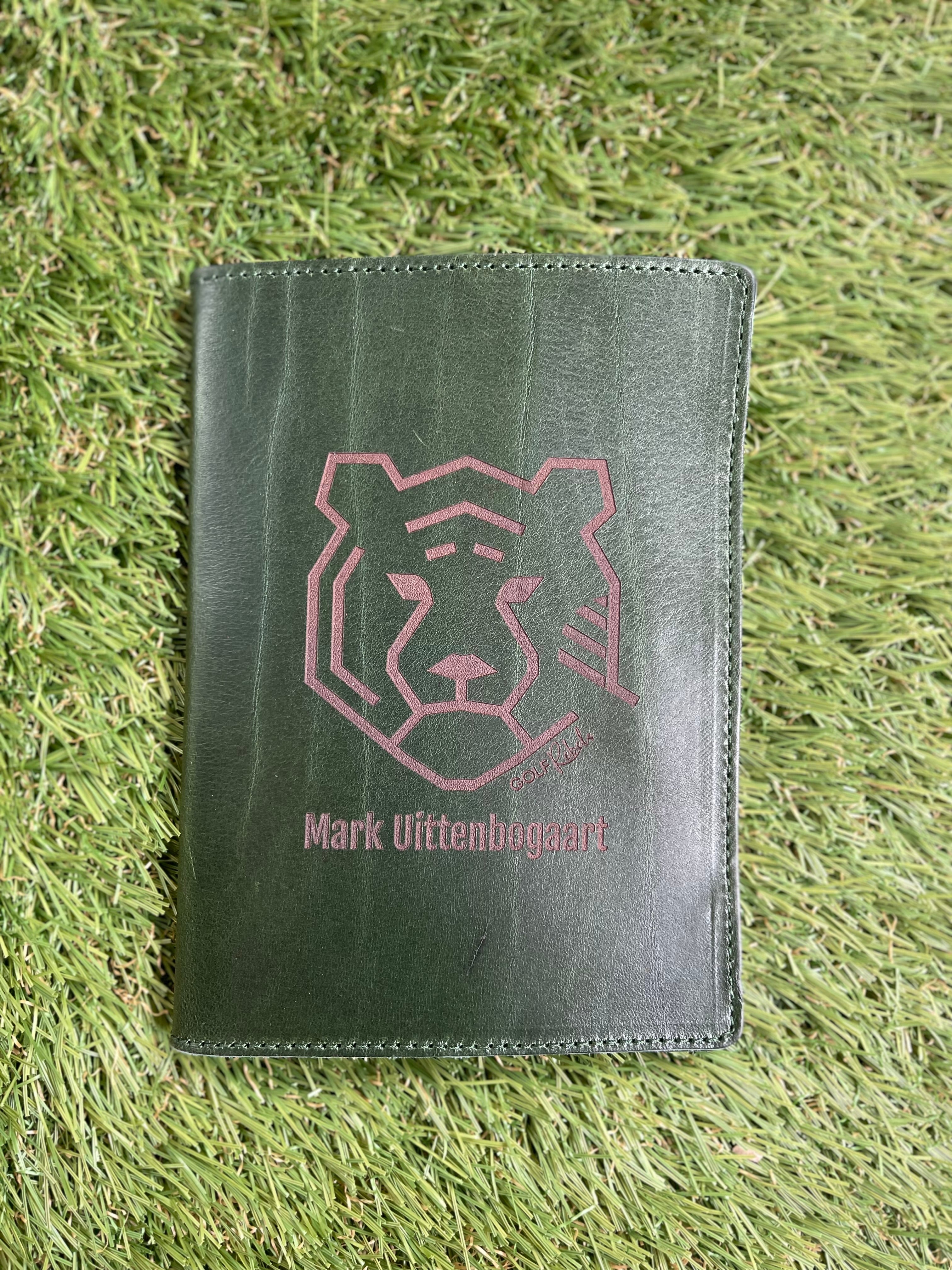 Handmade leather scorecard holder - club model. 