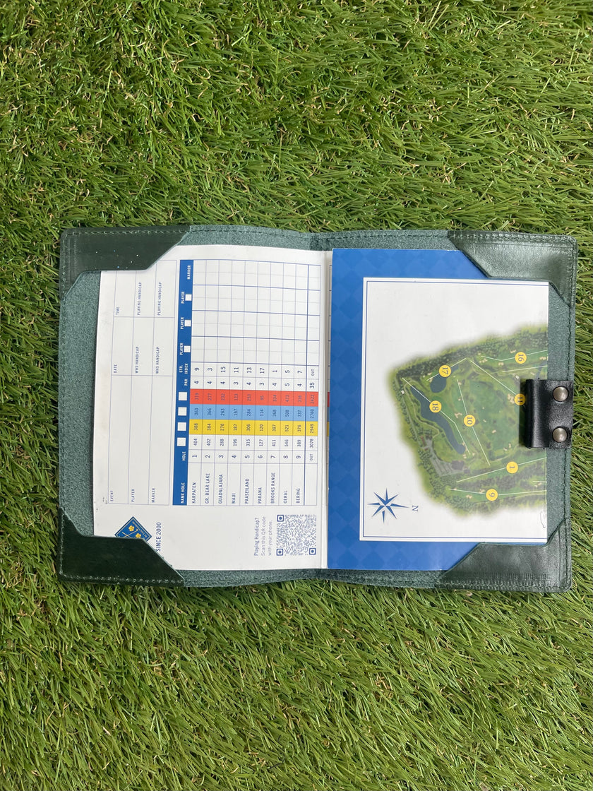 Handgemaakte leren scorecardhouder - club-model | Masters Green