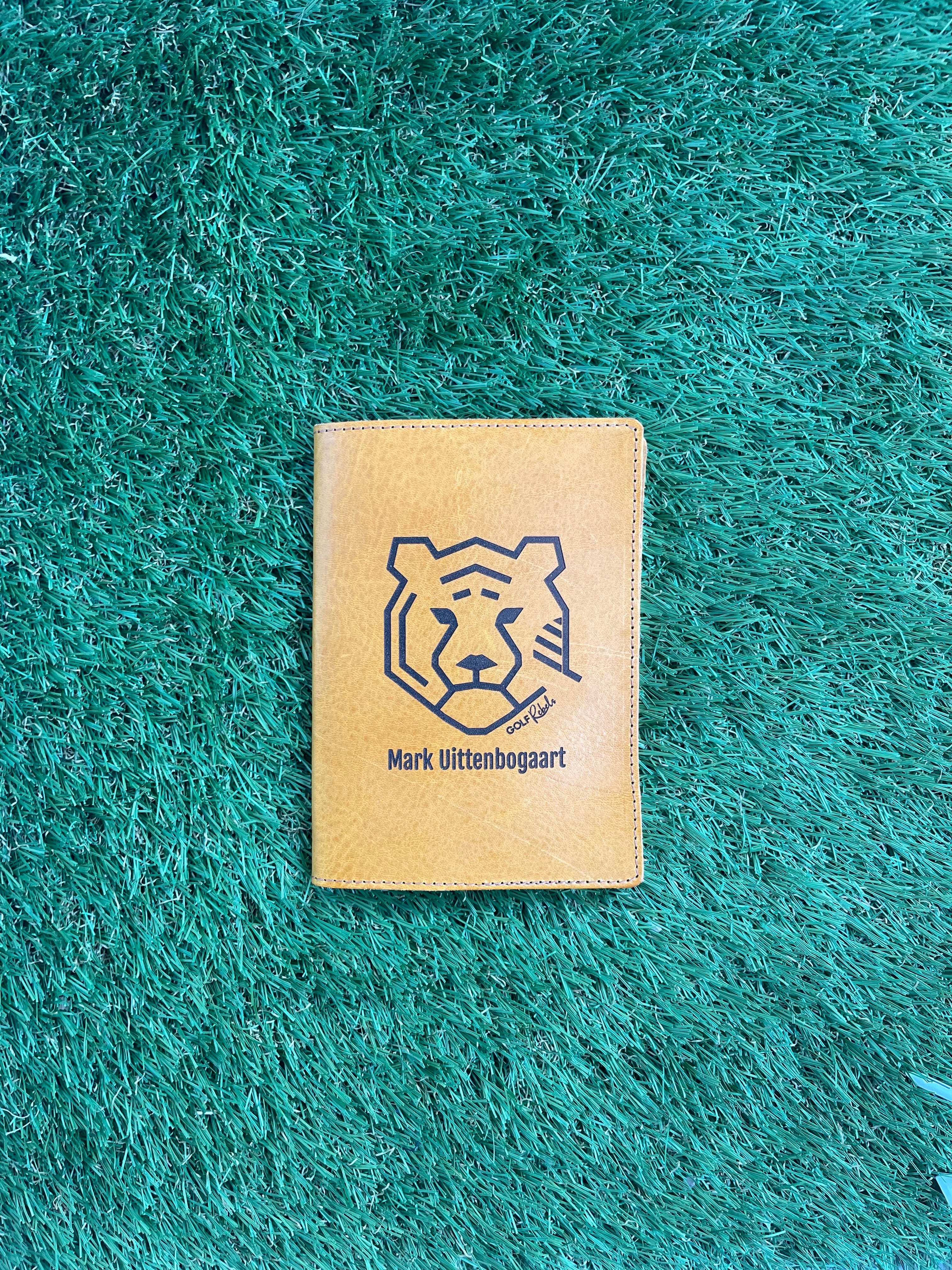 Handmade leather scorecard holder - club model. 