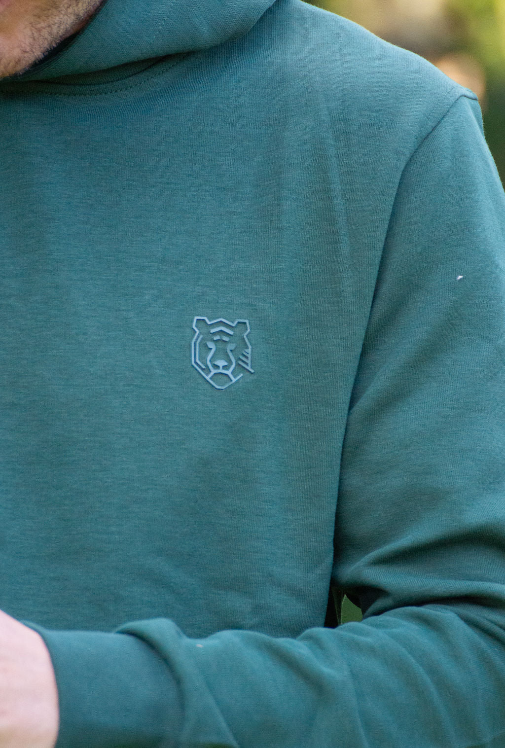 GolfRebels Talk Birdie to Me golf hoodie heren Masters Green – oversized vintage pasvorm met GolfRebels logo, gedragen buiten