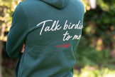 GolfRebels Talk Birdie to Me golf hoodie heren Masters Green – oversized vintage pasvorm met GolfRebels logo, gedragen buiten