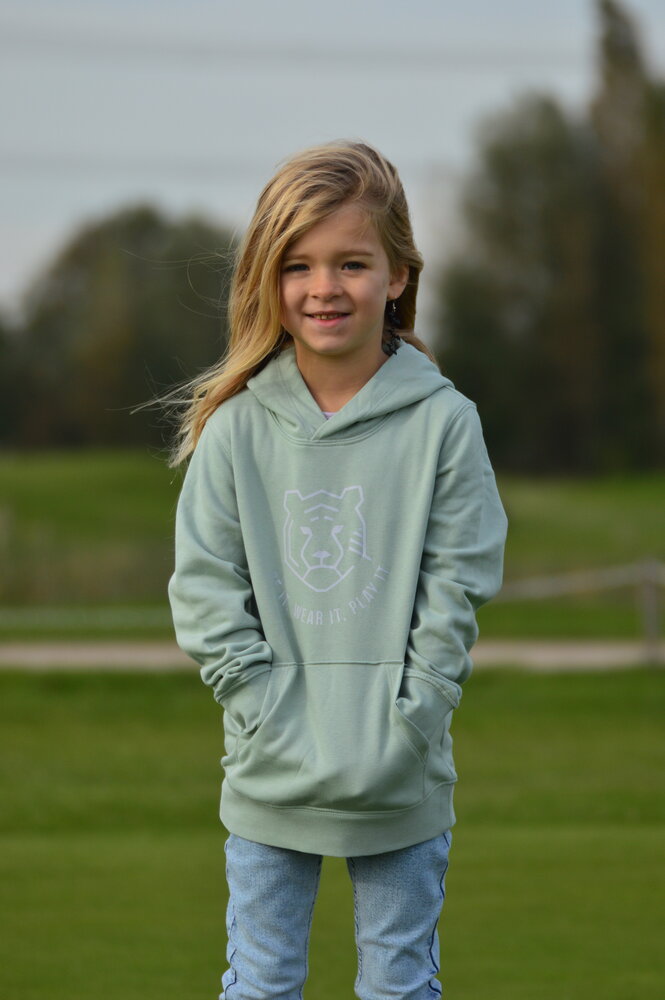 De Junior Golfhoodie - saliegroen