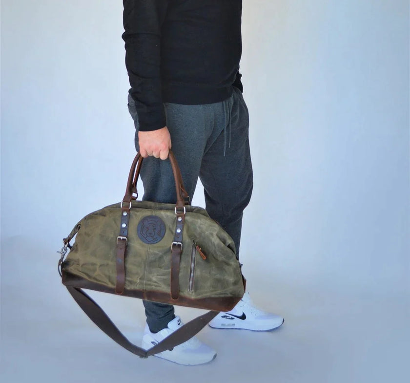 Weekendbag met personalisering - Mosgroen